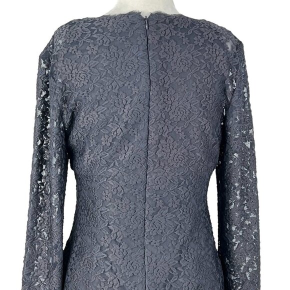 Adrianna PAPELL GREY LACE EVENING DRESS V-NECK NEW WITH TAG SIZE 8 - Picture 8 of 15
